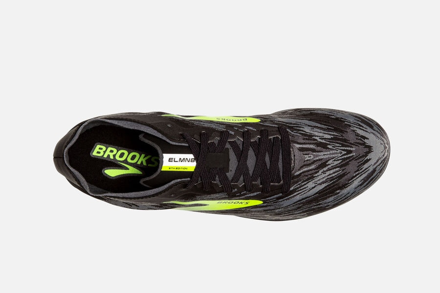 Brooks Elmn8 V5 Spikes Löparskor Dam - Svarta/Gröna - 3875-EDAMQ